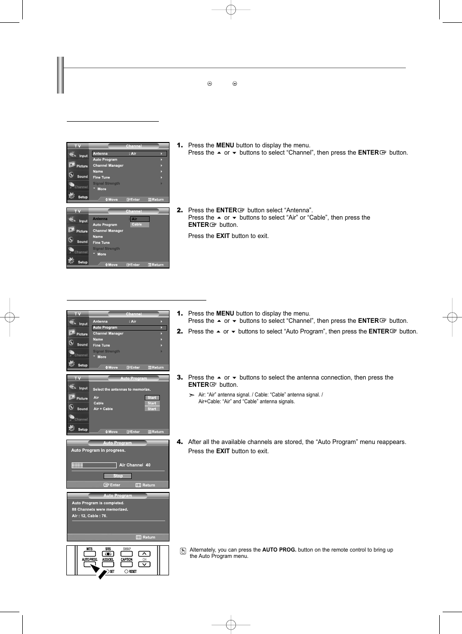 Memorizing the channels | Samsung LNS3292DX-XAA User Manual | Page 18 / 183