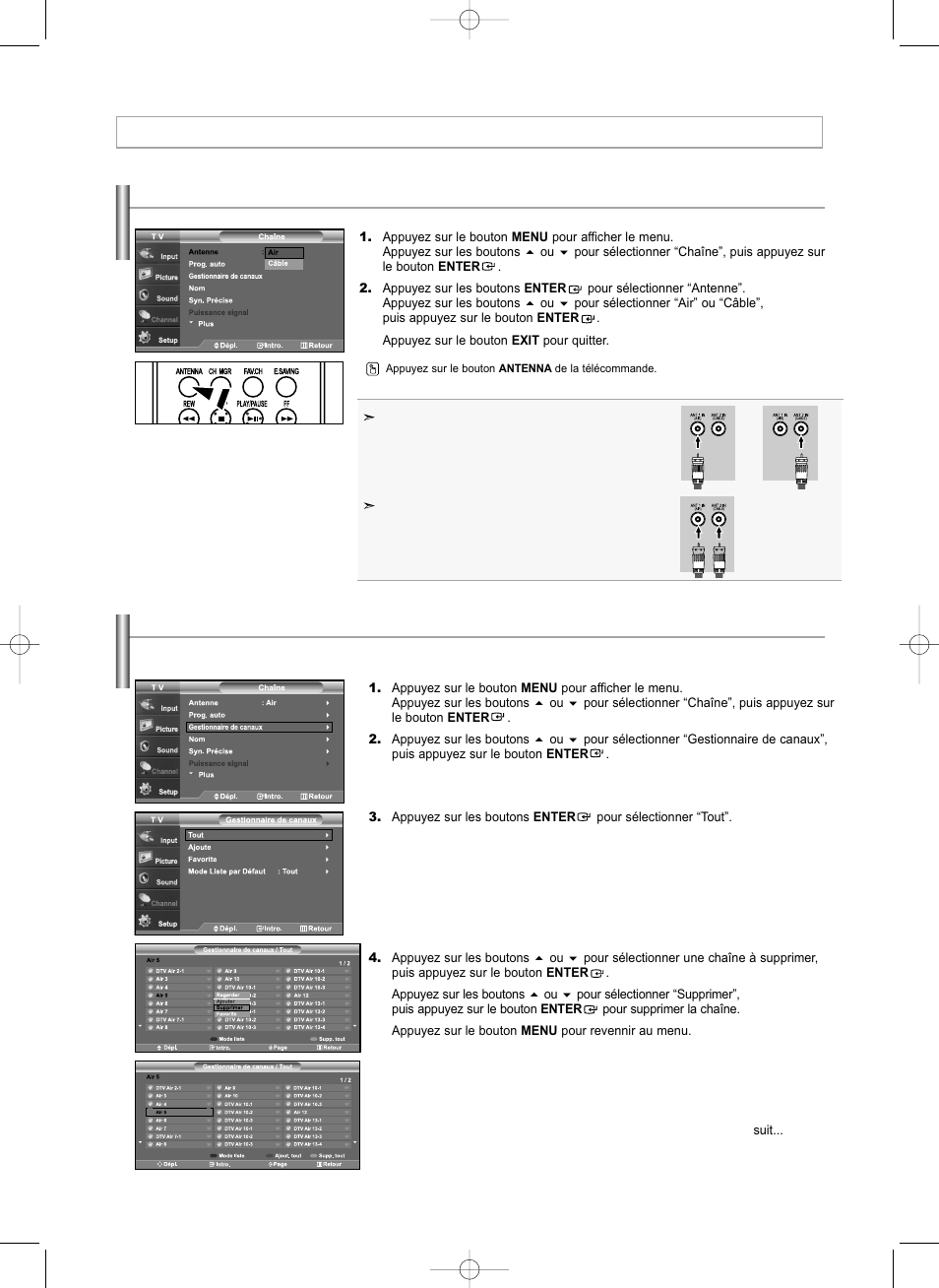 Contrôle des chaînes | Samsung LNS3292DX-XAA User Manual | Page 94 / 183