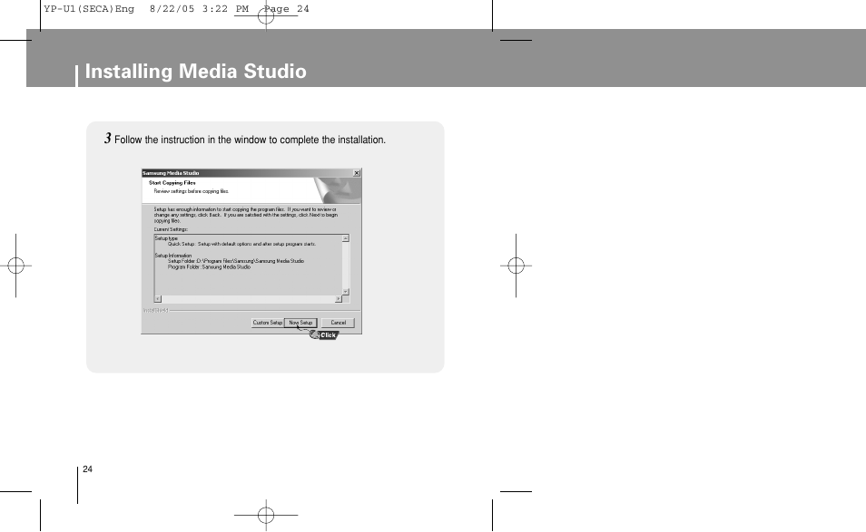Installing media studio | Samsung YP-U1Z-XAP User Manual | Page 24 / 58