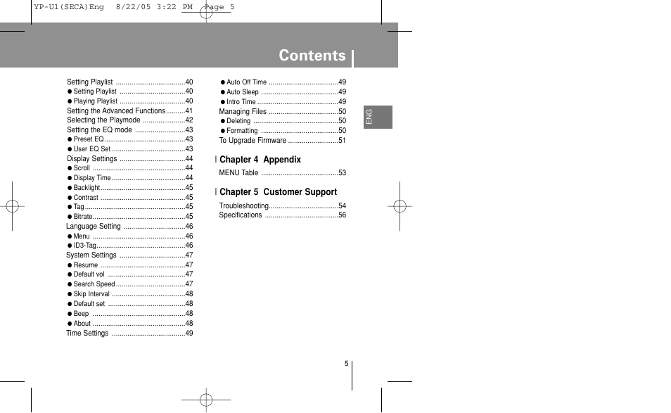 Samsung YP-U1Z-XAP User Manual | Page 5 / 58