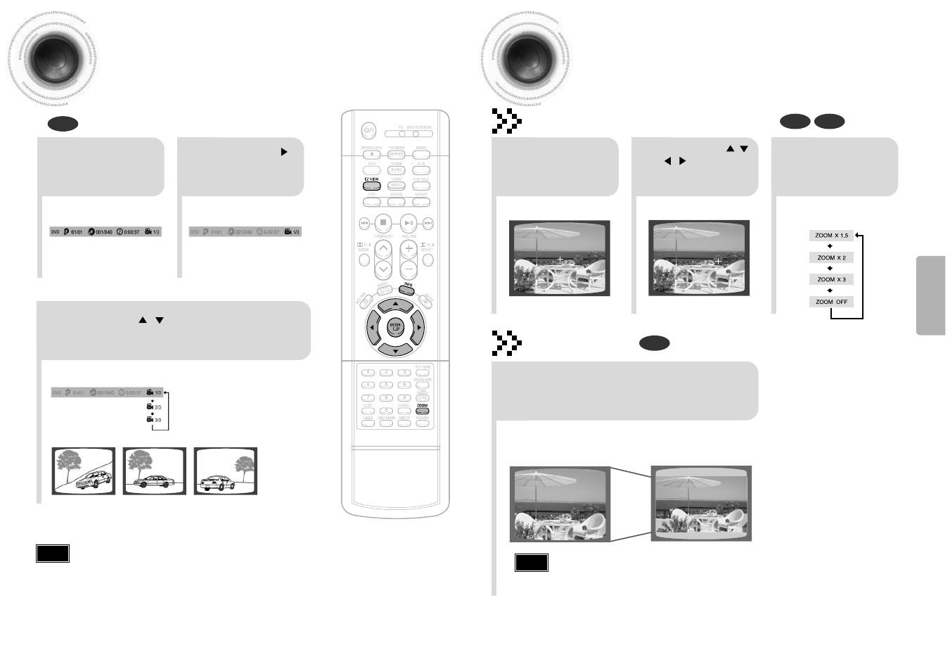 Angle function, Zoom function, 28 zoom function | 27 angle function | Samsung HTDM150TH-XAX User Manual | Page 15 / 34