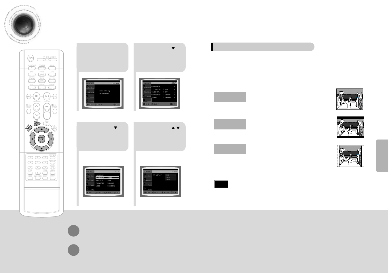 Setting tv screen type, 37 38 setting tv screen type | Samsung HTDM150TH-XAX User Manual | Page 20 / 34