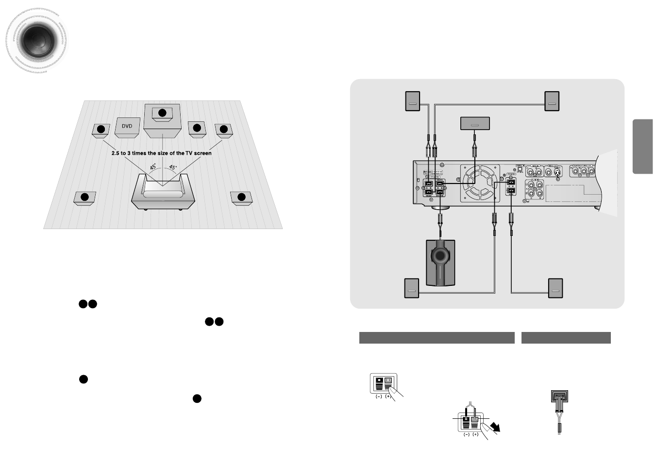 Connections, Connecting the speakers, 11 connecting the speakers | Samsung HTDM150TH-XAX User Manual | Page 7 / 34