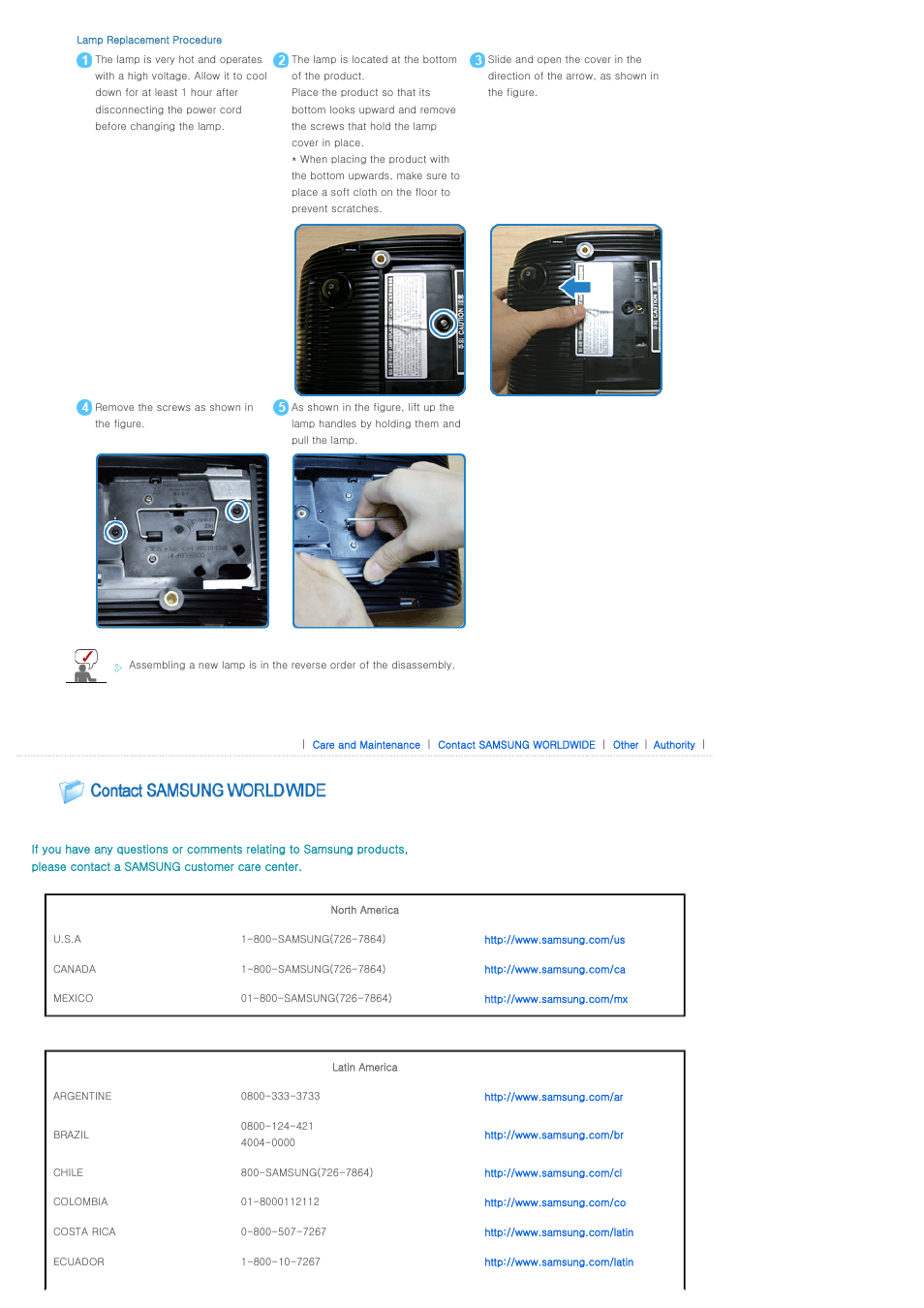 Contact samsung worldwide | Samsung SPD300BX-XAA User Manual | Page 35 / 39