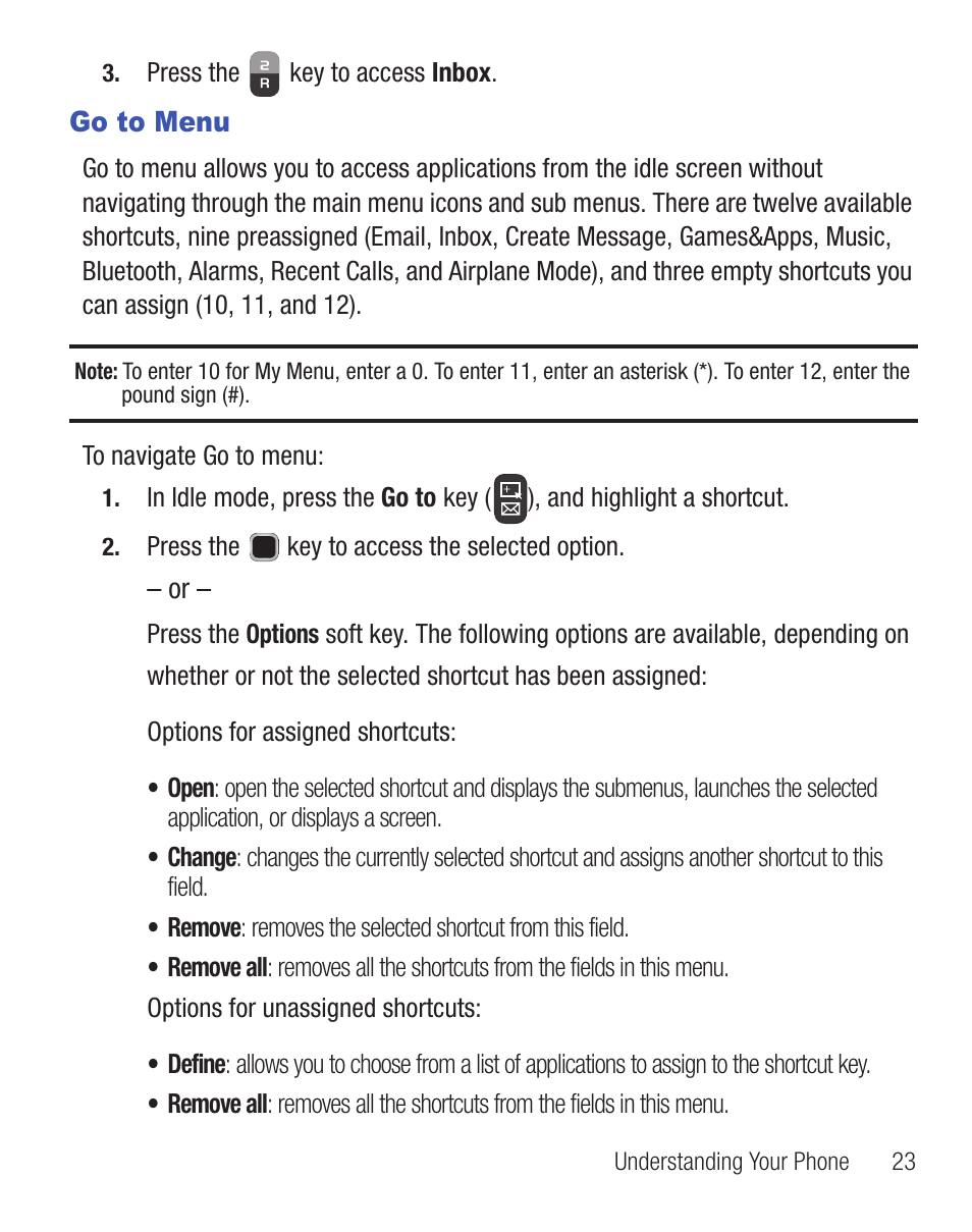 Go to menu | Samsung SGH-S390CSATFN User Manual | Page 27 / 151