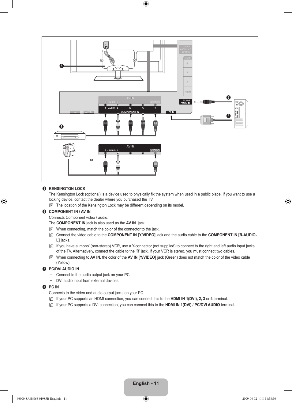 Samsung UN40B6000VFUZA User Manual | Page 13 / 153