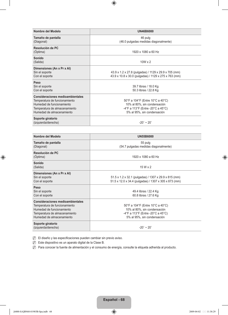 Samsung UN40B6000VFUZA User Manual | Page 152 / 153