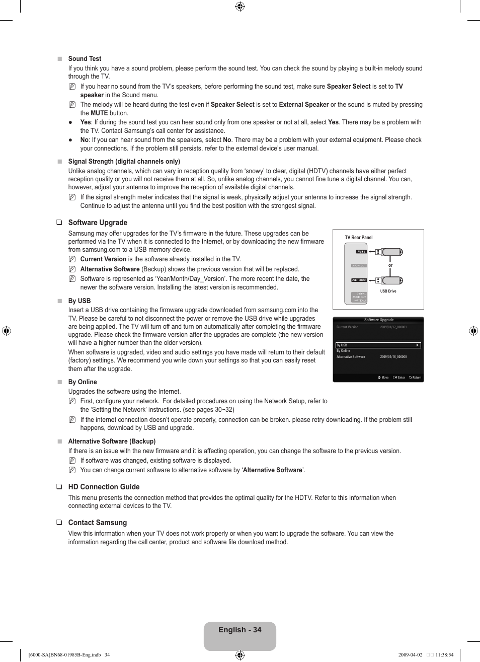 Samsung UN40B6000VFUZA User Manual | Page 36 / 153