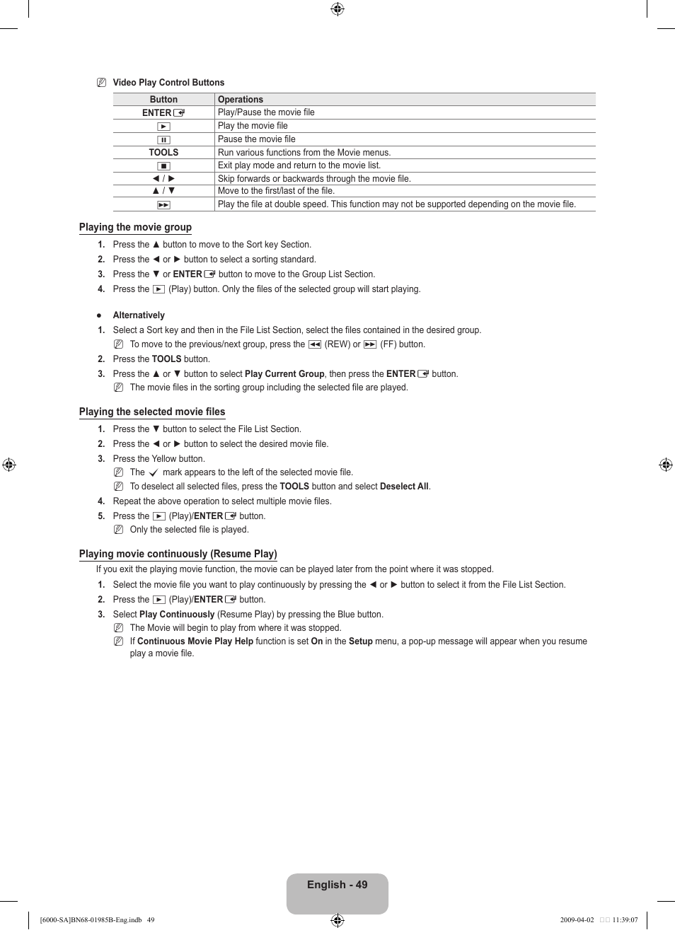 Samsung UN40B6000VFUZA User Manual | Page 51 / 153