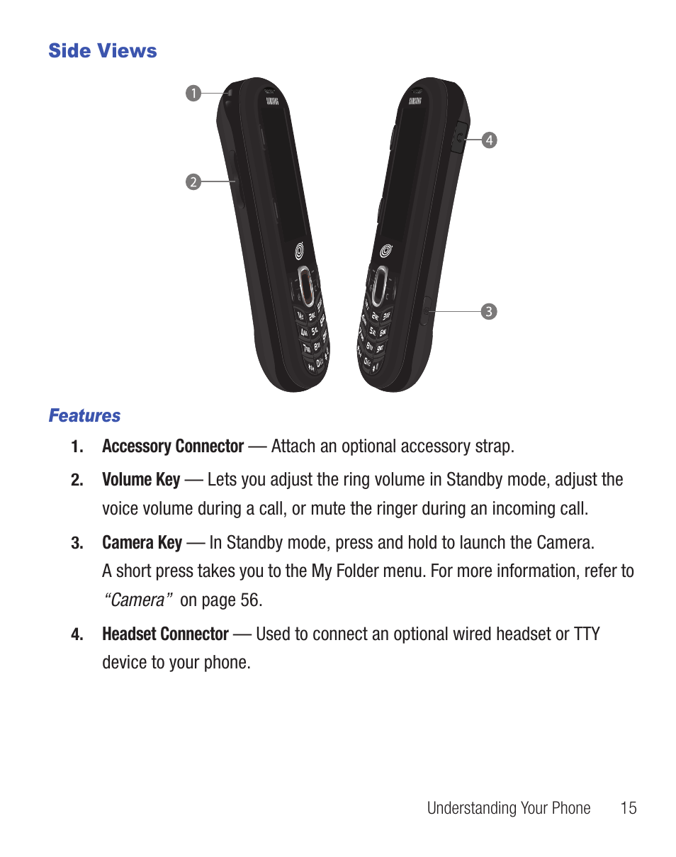 Side views | Samsung SCH-R455ZKATFN User Manual | Page 19 / 113