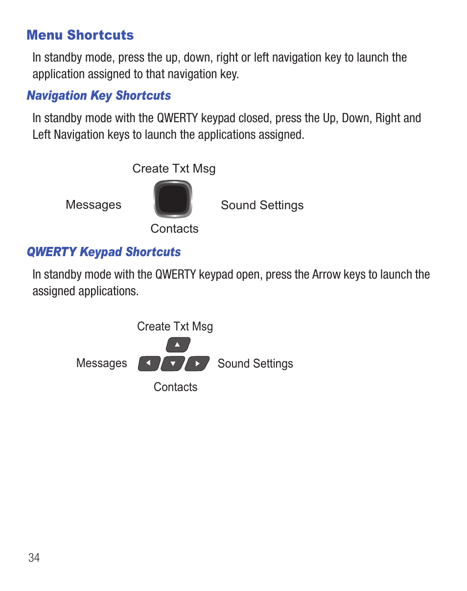 Menu shortcuts | Samsung SCH-R455ZKATFN User Manual | Page 38 / 113