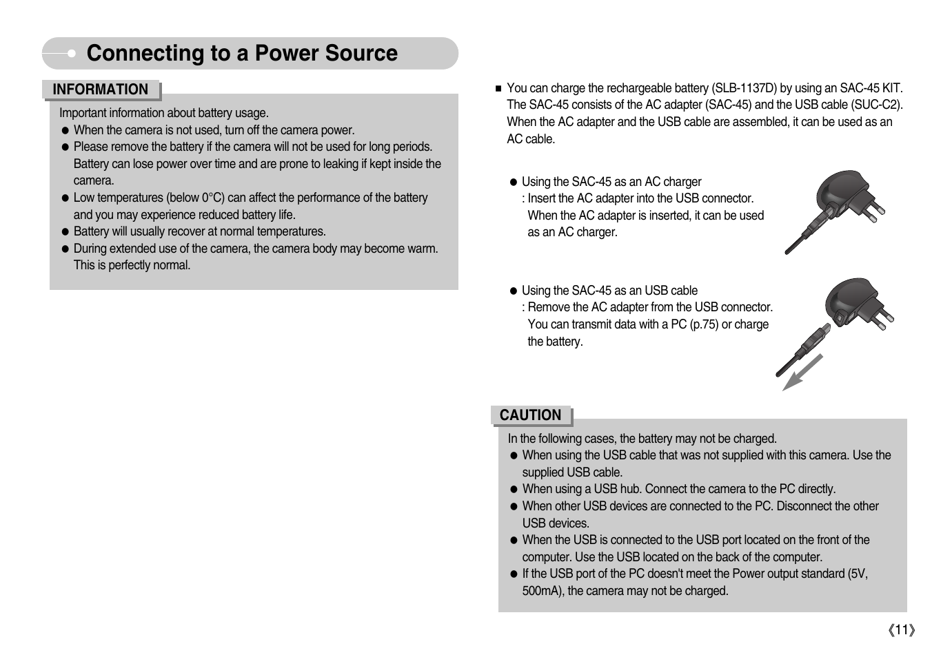 Aconnecting to a power source | Samsung EC-NV11ZBBA-US User Manual | Page 12 / 90