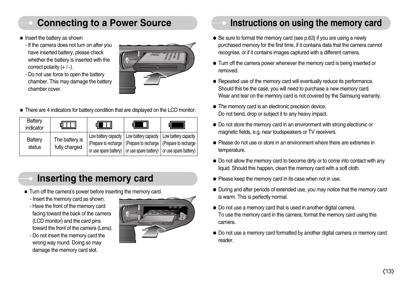 Connecting to a power source | Samsung EC-NV11ZBBA-US User Manual | Page 14 / 90