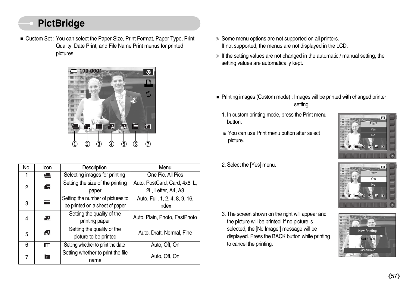 Pictbridge | Samsung EC-NV11ZBBA-US User Manual | Page 58 / 90