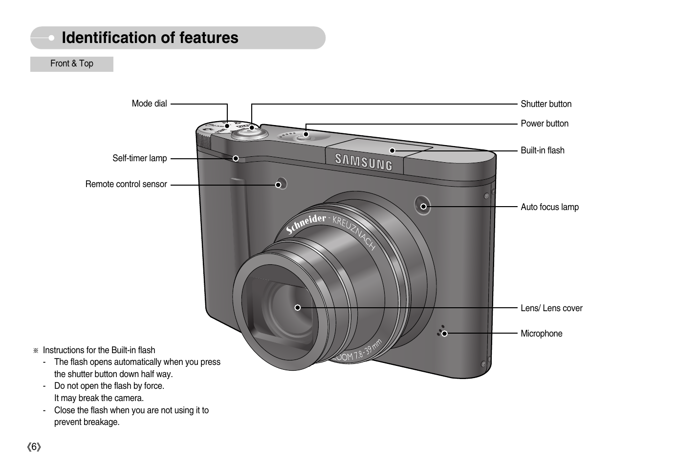 Identification of features | Samsung EC-NV11ZBBA-US User Manual | Page 7 / 90