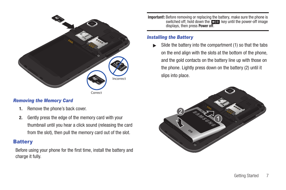 Battery | Samsung SGH-T959ZKBTMK User Manual | Page 11 / 219