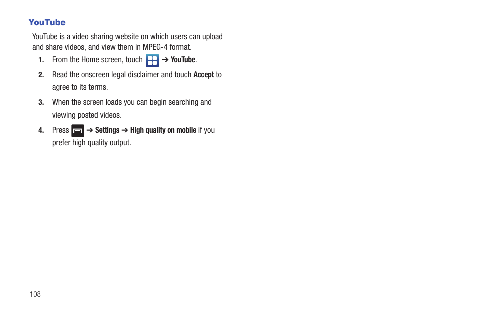 Youtube | Samsung SGH-T959ZKBTMK User Manual | Page 112 / 219