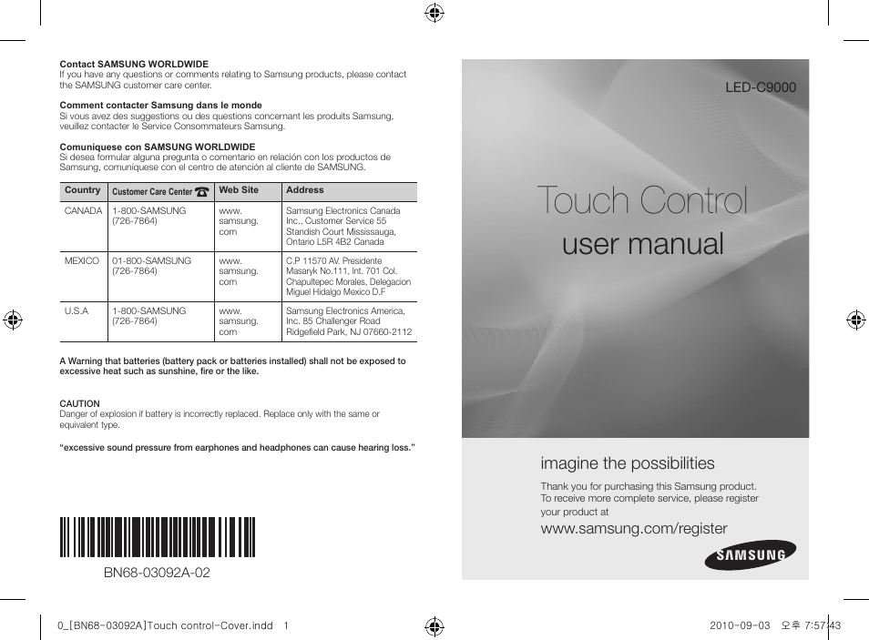 Samsung UN46C9000ZFXZA User Manual | 74 pages