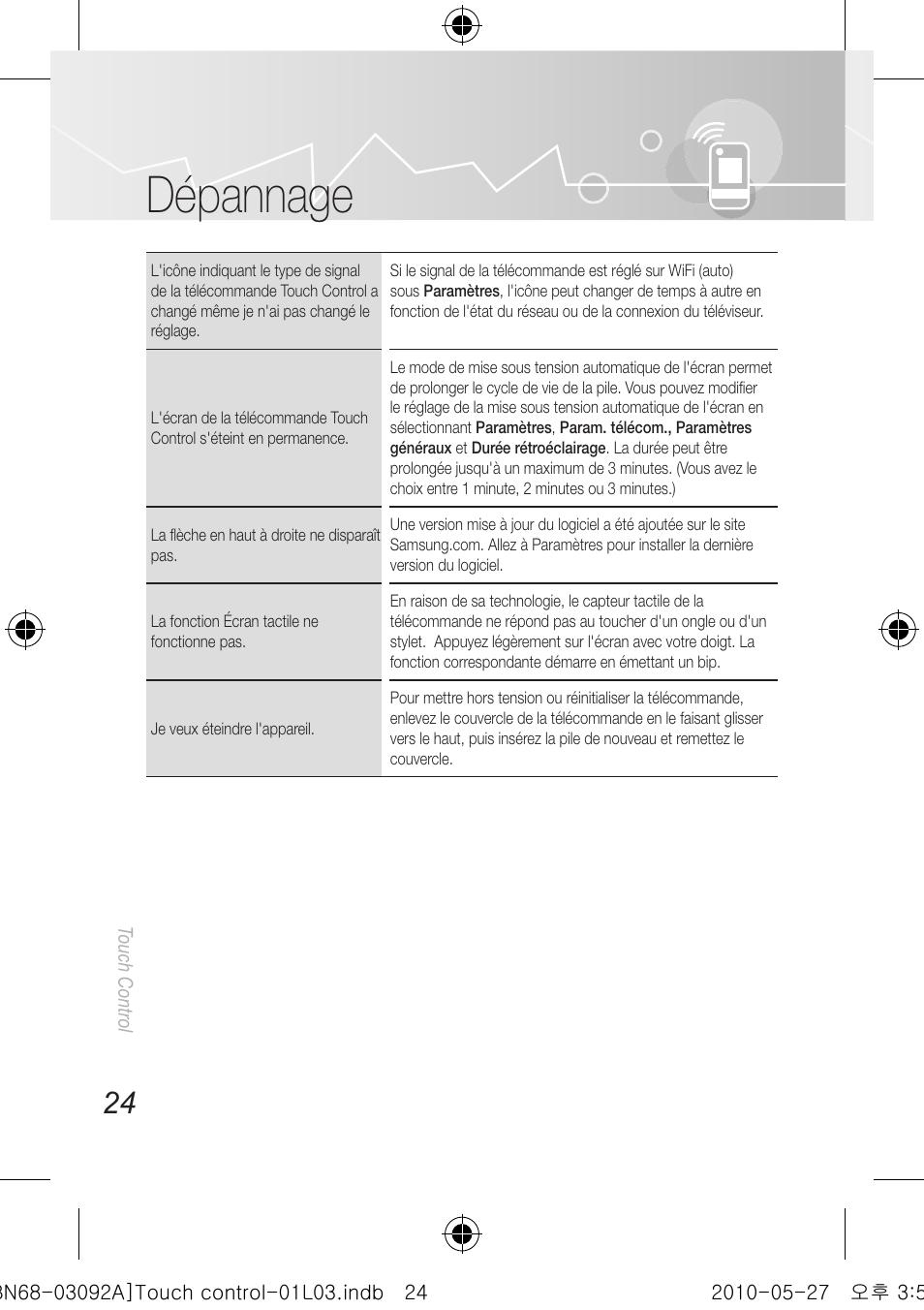 Dépannage | Samsung UN46C9000ZFXZA User Manual | Page 72 / 74