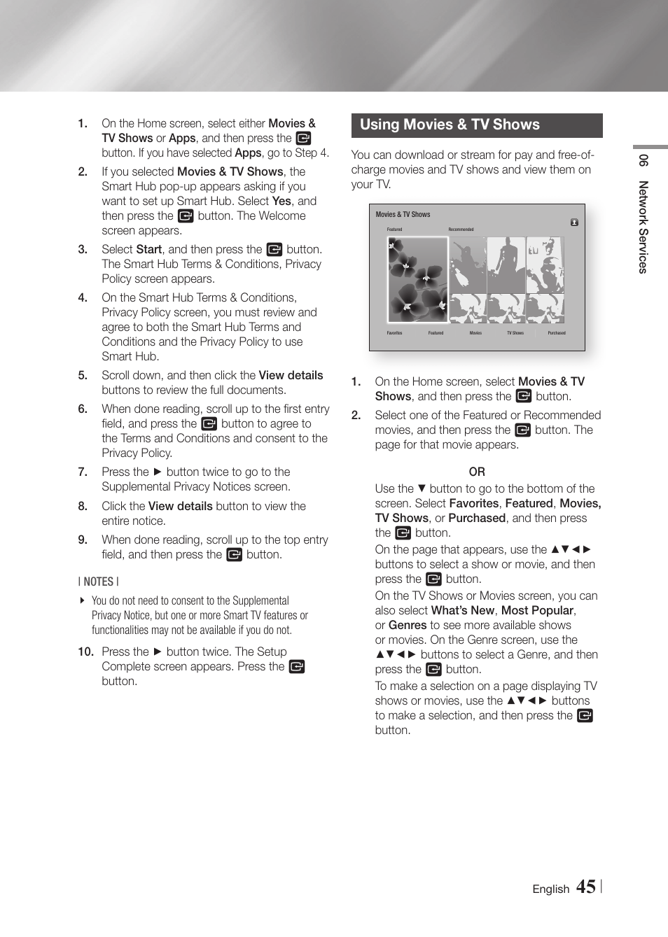 Using movies & tv shows | Samsung BD-F5900-ZA User Manual | Page 45 / 68