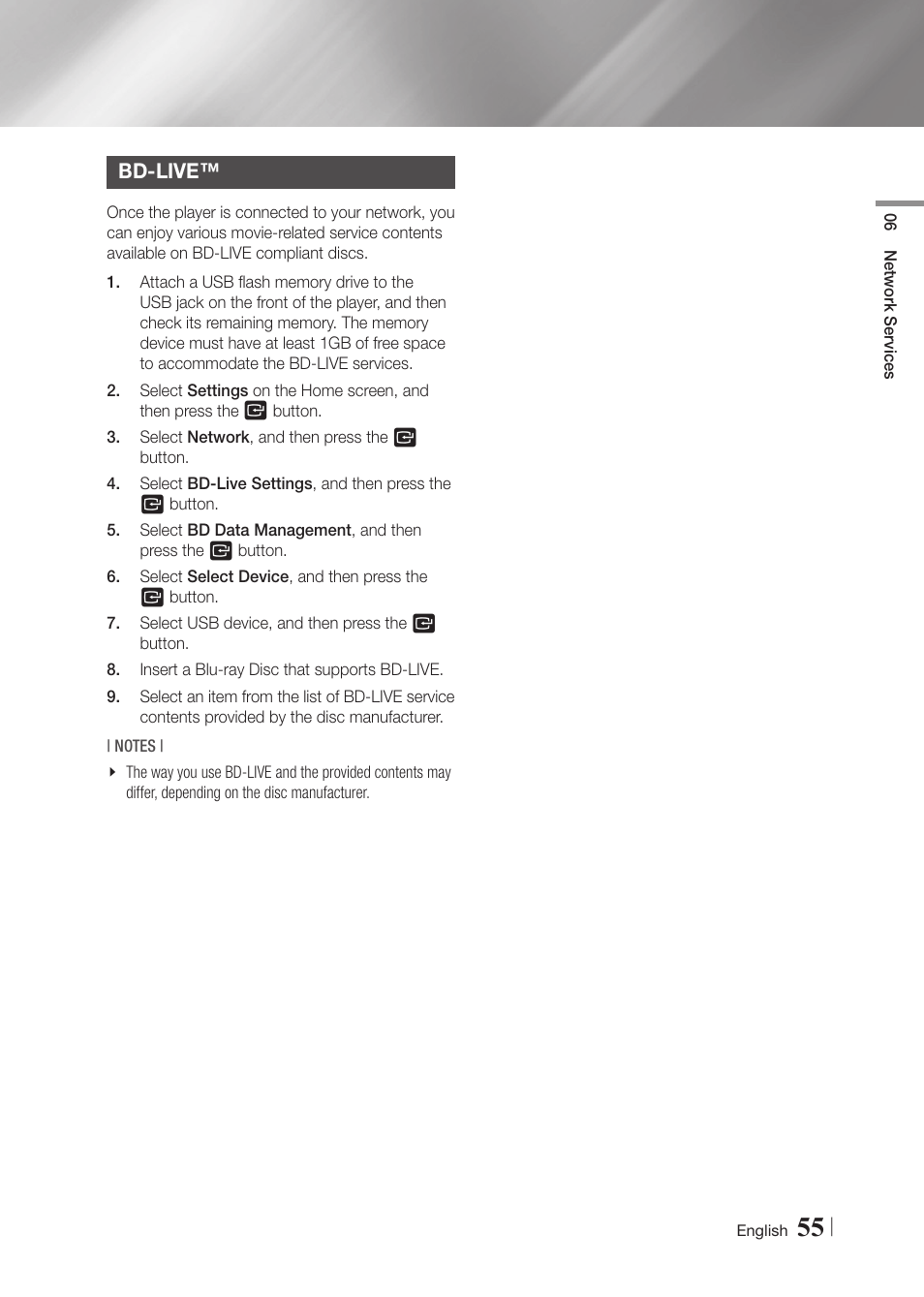 Bd-live | Samsung BD-F5900-ZA User Manual | Page 55 / 68