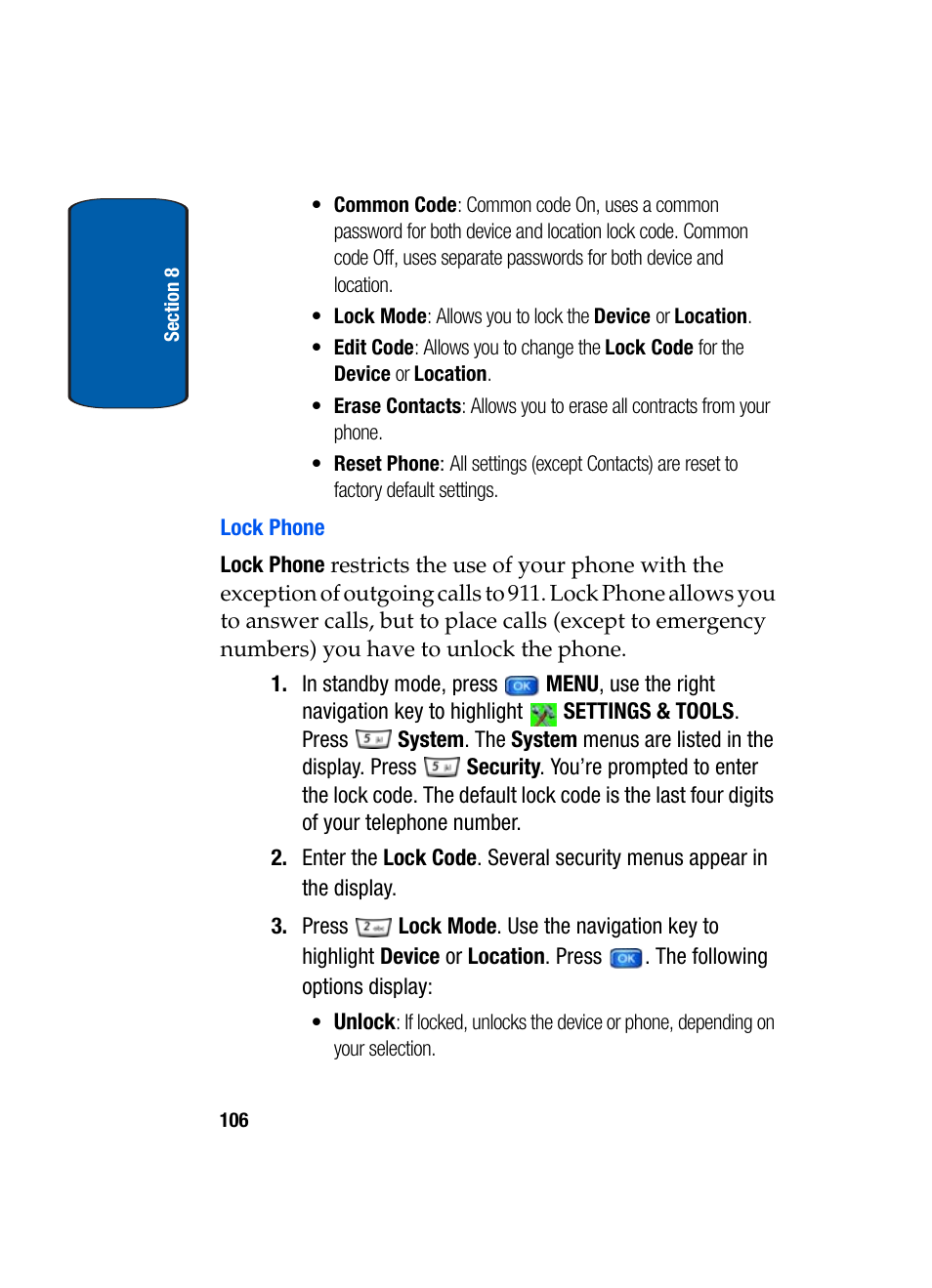 Lock phone | Samsung SCH-A950WRVXAR User Manual | Page 106 / 200