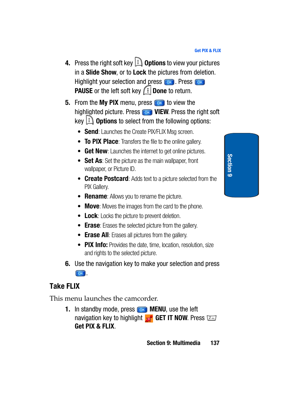 Take flix | Samsung SCH-A950WRVXAR User Manual | Page 137 / 200