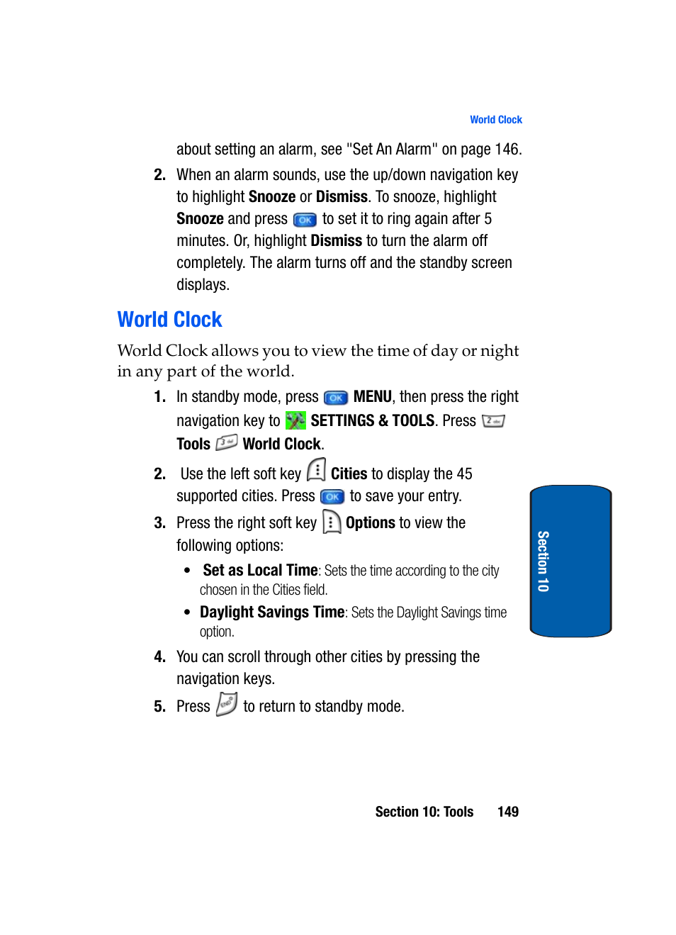 World clock | Samsung SCH-A950WRVXAR User Manual | Page 149 / 200