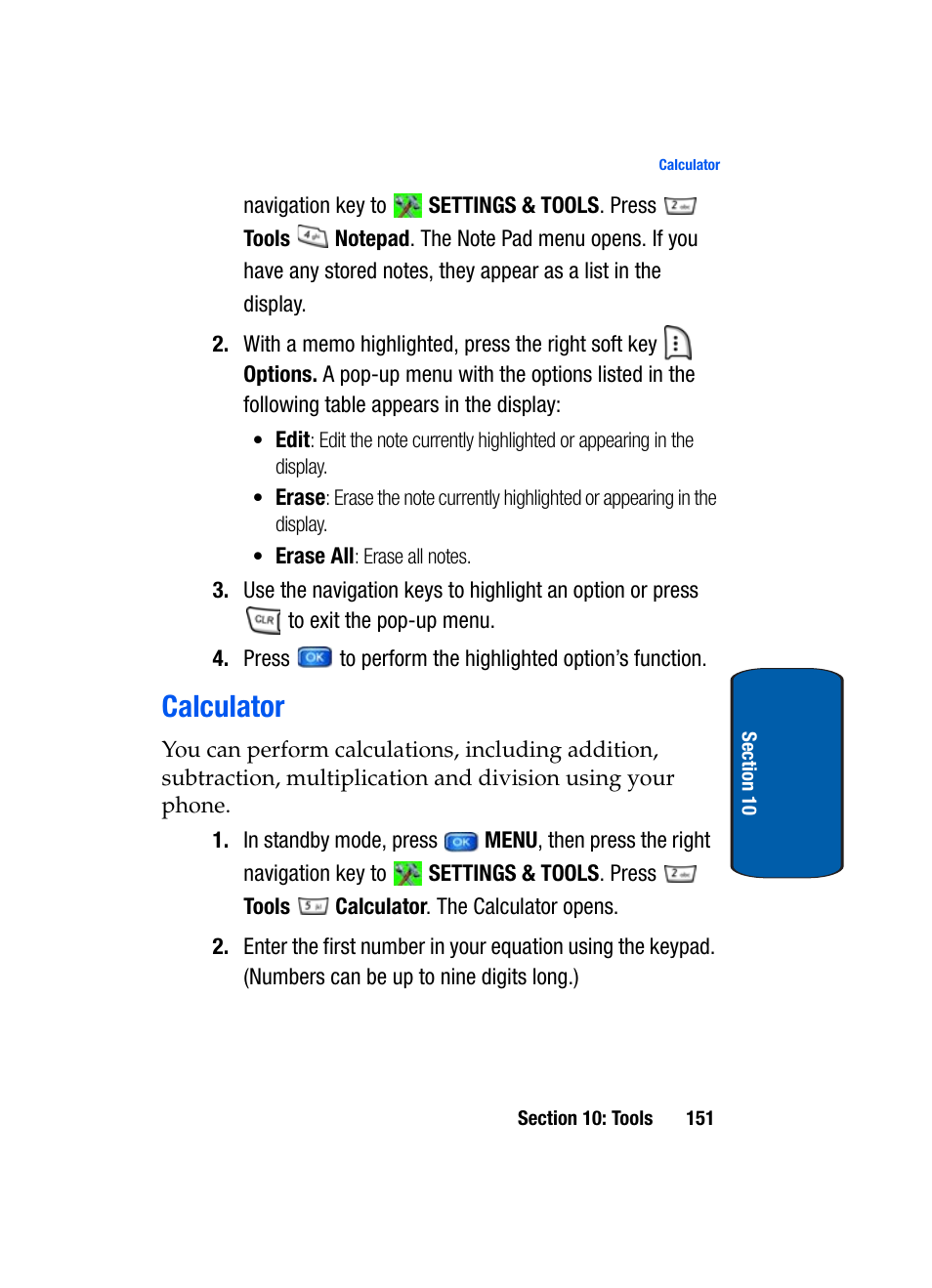 Calculator | Samsung SCH-A950WRVXAR User Manual | Page 151 / 200