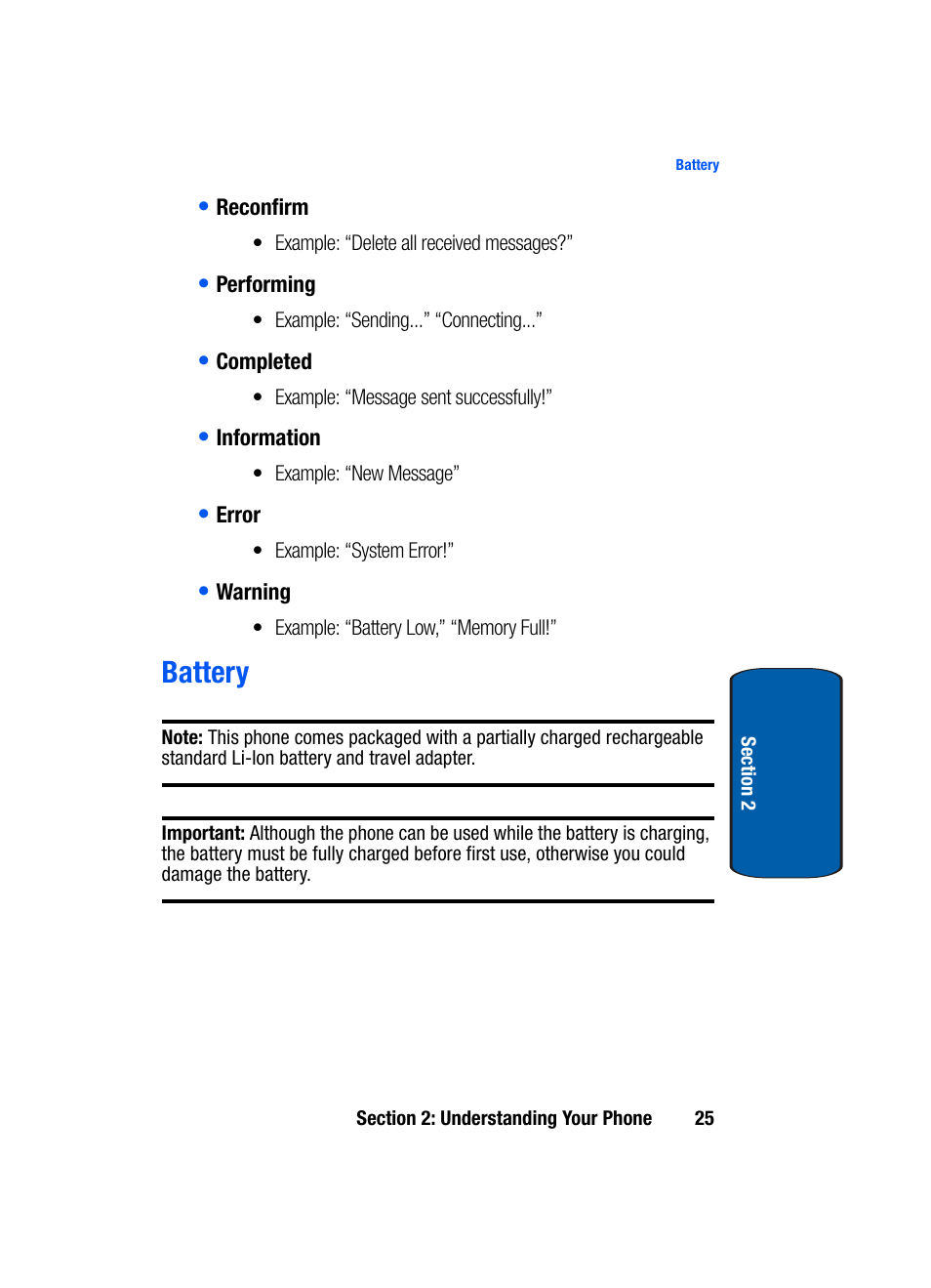 Battery | Samsung SCH-A950WRVXAR User Manual | Page 25 / 200