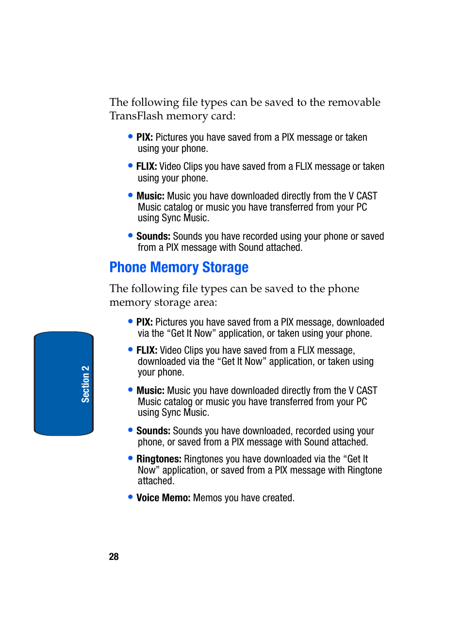 Phone memory storage | Samsung SCH-A950WRVXAR User Manual | Page 28 / 200