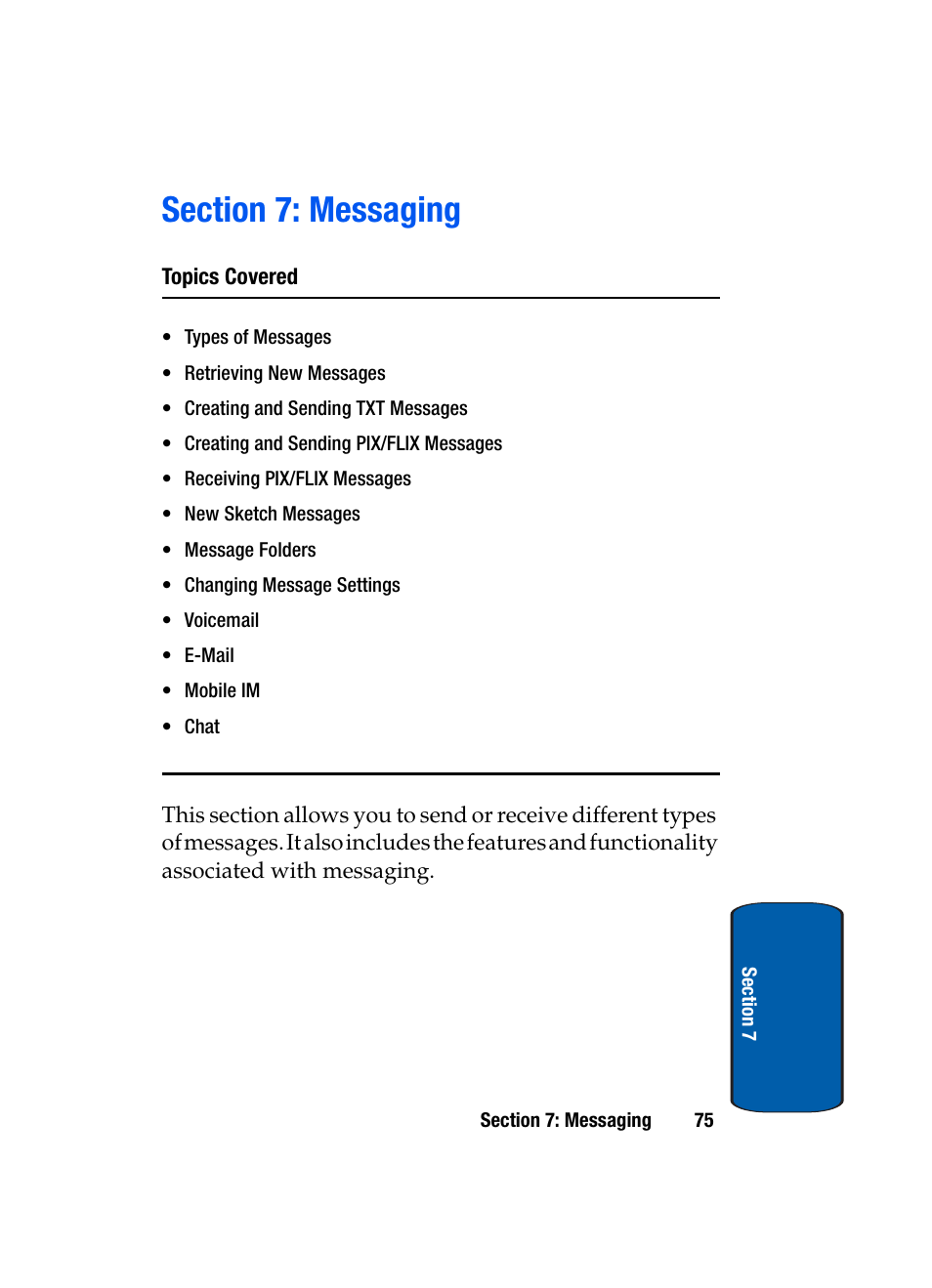 Section 7: messaging | Samsung SCH-A950WRVXAR User Manual | Page 75 / 200