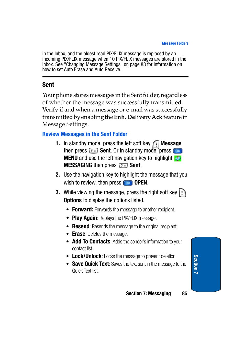 Sent, Review messages in the sent folder | Samsung SCH-A950WRVXAR User Manual | Page 85 / 200