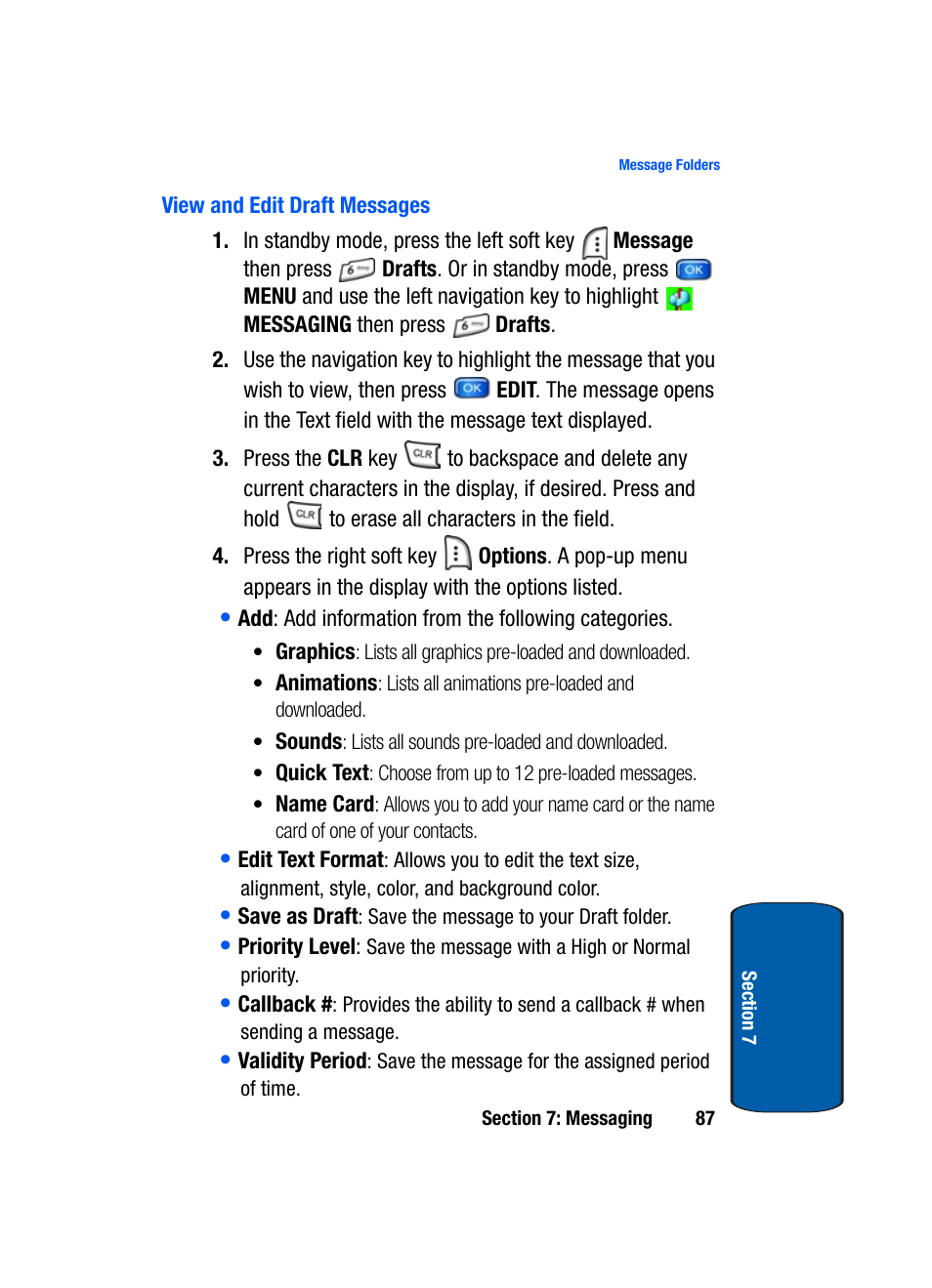 View and edit draft messages | Samsung SCH-A950WRVXAR User Manual | Page 87 / 200