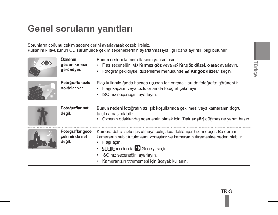 Genel soruların yanıtları | Samsung EC-PL80ZZBPSCA User Manual | Page 21 / 40