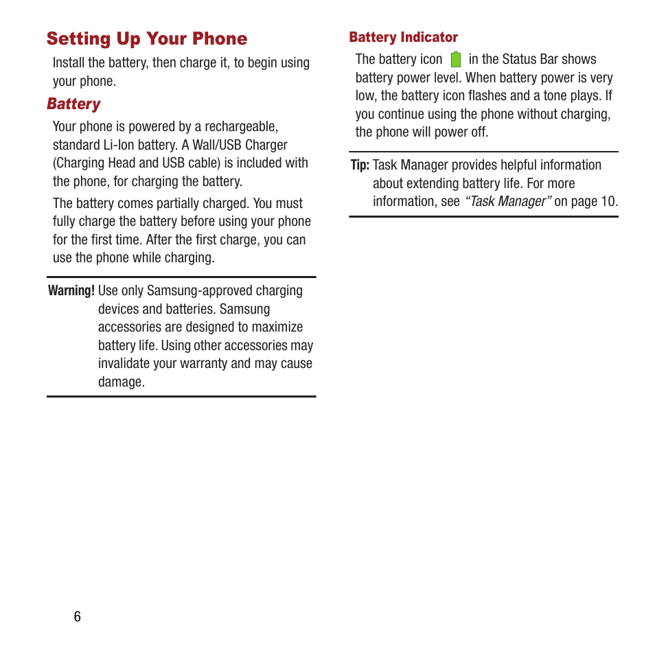 Setting up your phone | Samsung SPH-L300ZSAVMU User Manual | Page 10 / 161