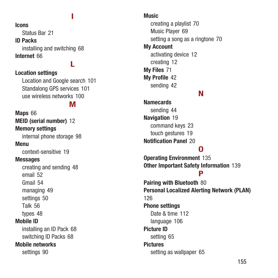 Samsung SPH-L300ZSAVMU User Manual | Page 159 / 161