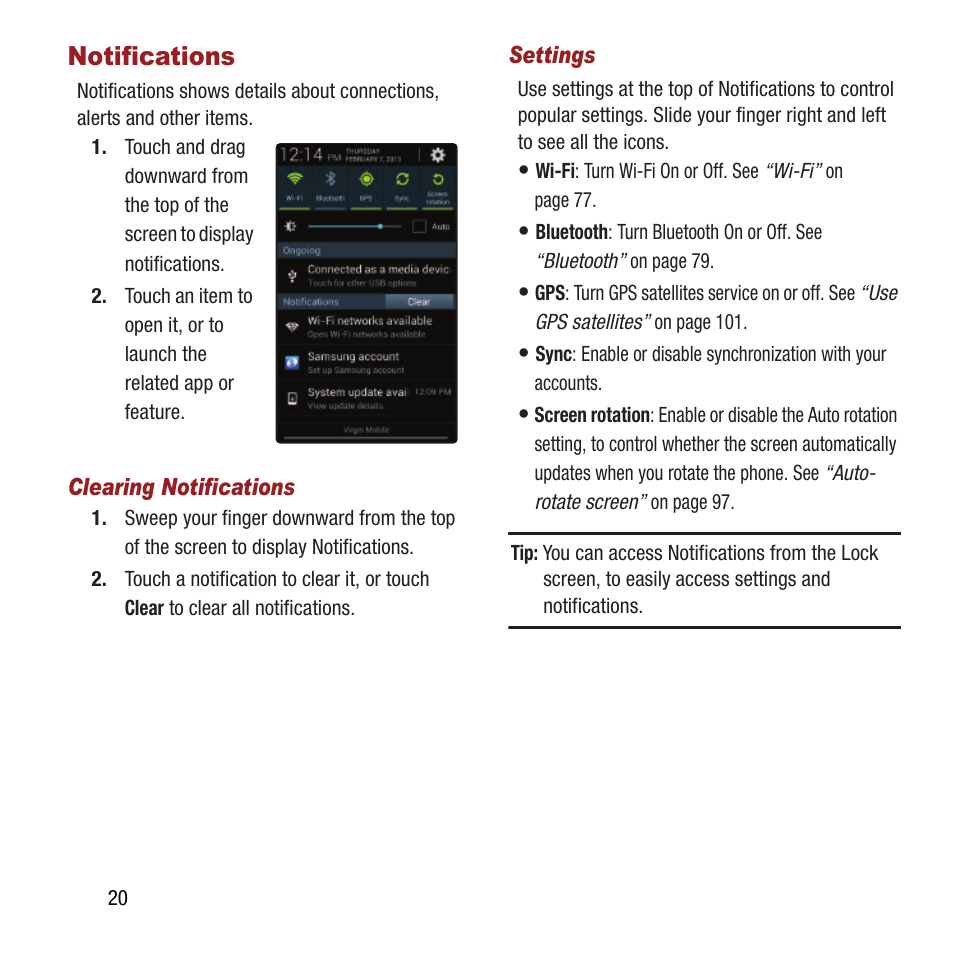 Notifications | Samsung SPH-L300ZSAVMU User Manual | Page 24 / 161