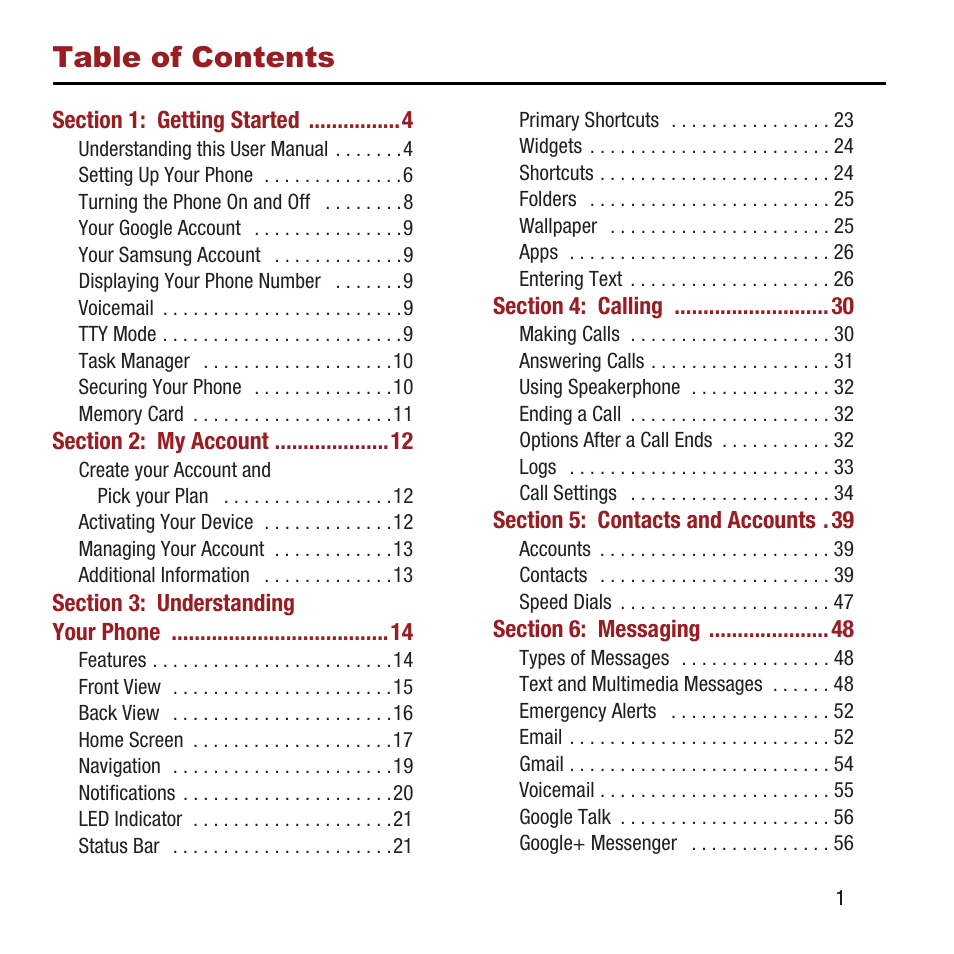 Samsung SPH-L300ZSAVMU User Manual | Page 5 / 161