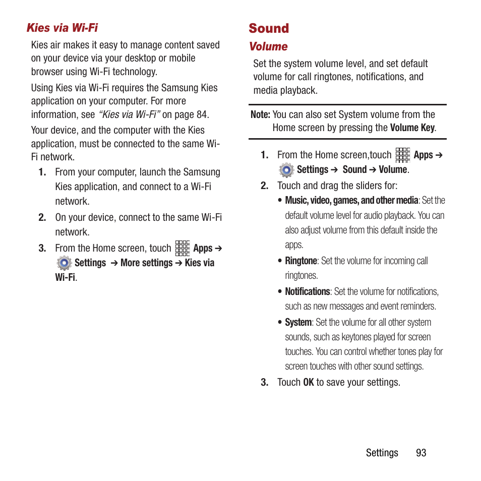 Sound | Samsung SPH-L300ZSAVMU User Manual | Page 97 / 161