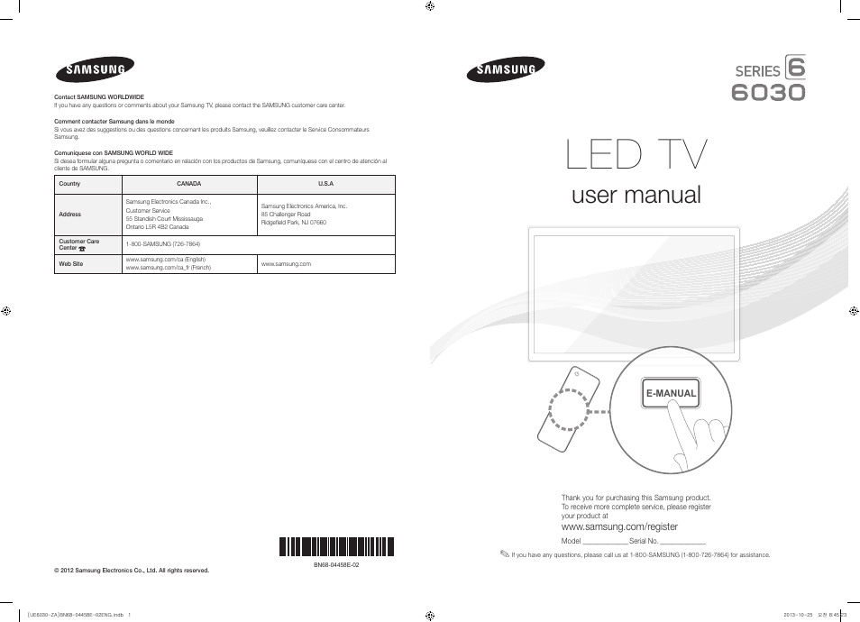 Samsung UN40FH6030FXZA User Manual | 23 pages