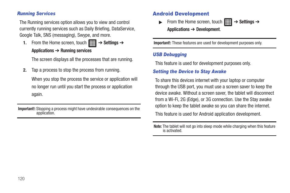 Android development | Samsung SGH-T849ZKDTMB User Manual | Page 124 / 158