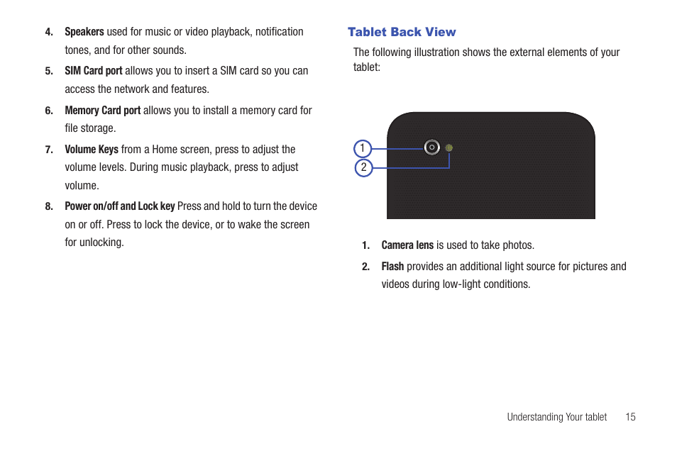 Tablet back view | Samsung SGH-T849ZKDTMB User Manual | Page 19 / 158