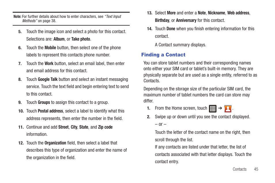 Finding a contact | Samsung SGH-T849ZKDTMB User Manual | Page 49 / 158