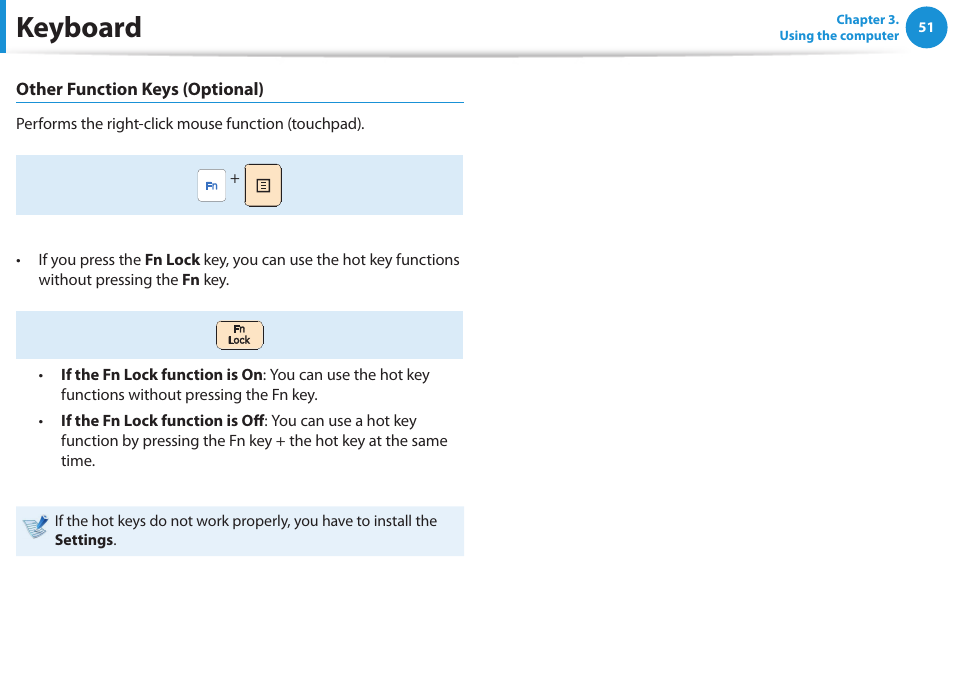 Keyboard | Samsung NP540U3C-A01US User Manual | Page 52 / 145
