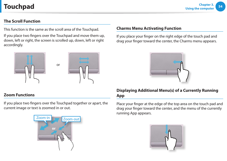 Touchpad | Samsung NP540U3C-A01US User Manual | Page 55 / 145