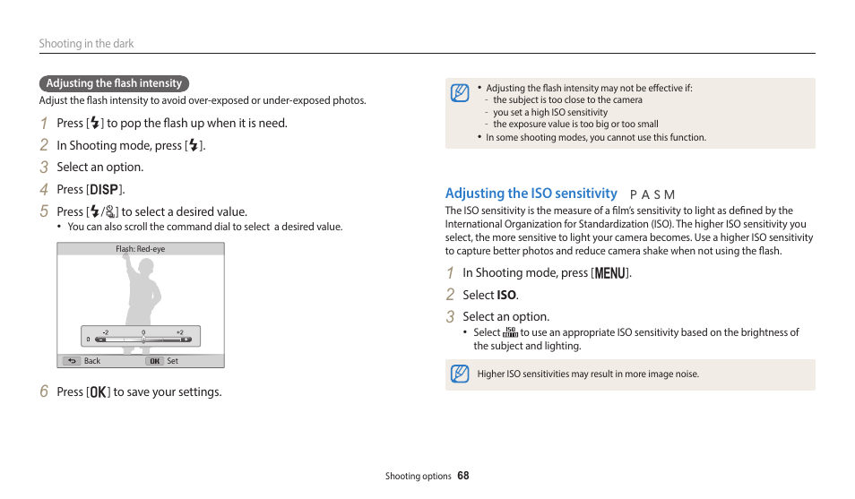 Adjusting the iso sensitivity | Samsung EC-WB2200BPBUS User Manual | Page 69 / 162
