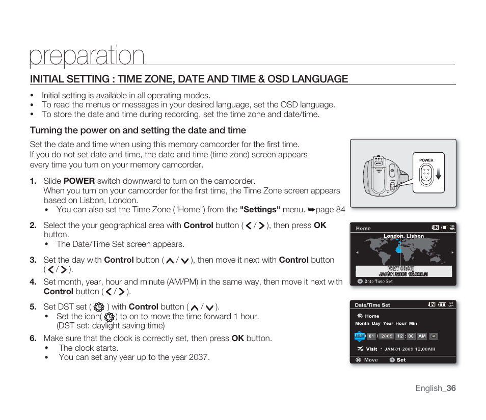 Preparation | Samsung SMX-F33BN-XAA User Manual | Page 46 / 131