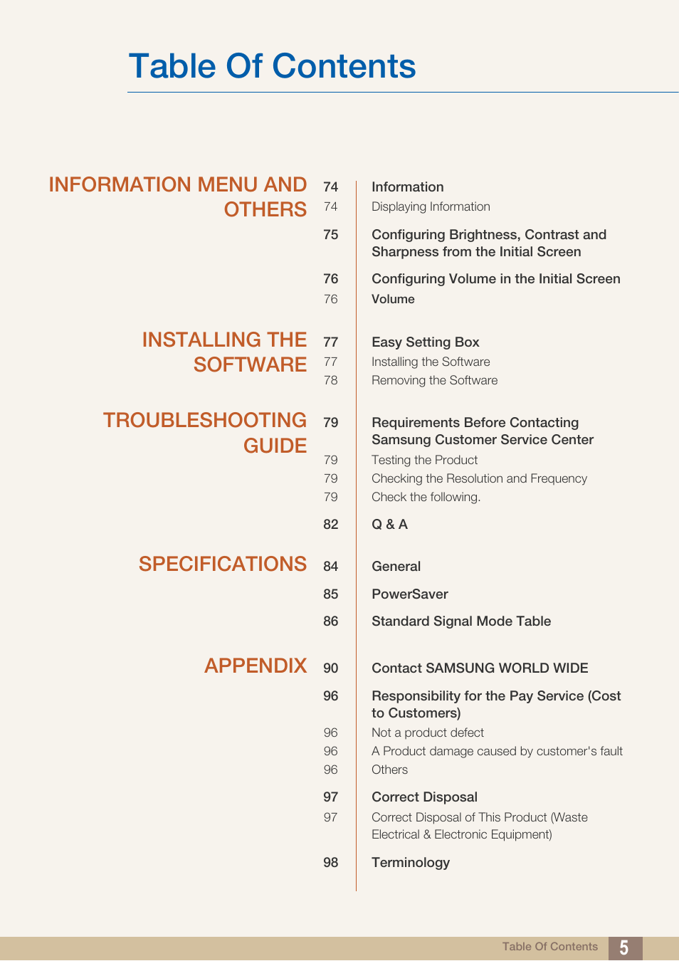 Samsung LS27D590PS-ZA User Manual | Page 5 / 101