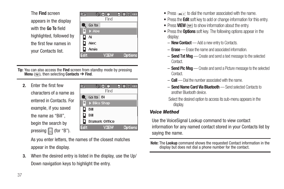 Voice method | Samsung SCH-U440HAAUSC User Manual | Page 40 / 164